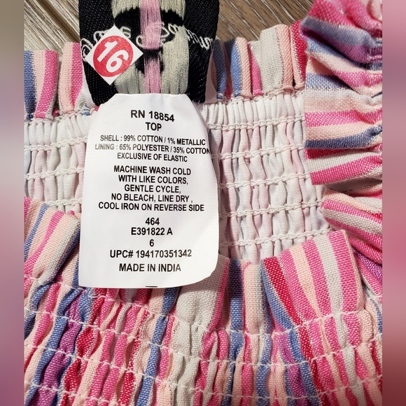 Rare Editions Girl's Pink and White Striped Two-Piece Palazzo Pant Set Size 6 - Picture 5 of 16